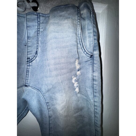 Track Denim Jogger Pants Size 30 Light Blue Jeans Casual Sweats Trendy City Cute - Picture 3 of 8
